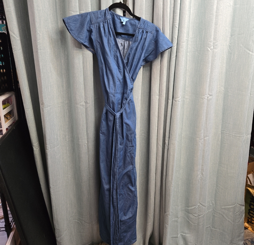 Draper James Chambray Wrap Dress - Light Blue